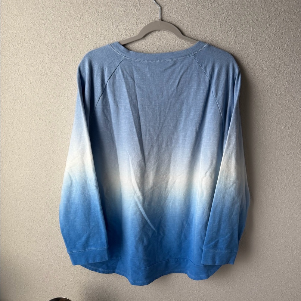 Talbots Blue and White Ombre Long Sleeve Top - Picture 8 of 8